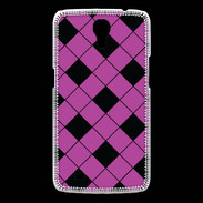 Coque Samsung Galaxy Mega losange noir & rose