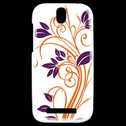 Coque HTC One SV motif flora violet