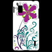 Coque LG Optimus G motif floral bleu