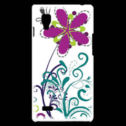 Coque LG Optimus L9 motif floral bleu