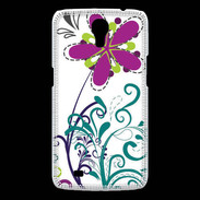 Coque Samsung Galaxy Mega motif floral bleu