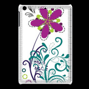 Coque iPadMini motif floral bleu