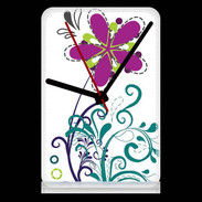 Pendule de bureau motif floral bleu