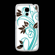 Coque Samsung Galaxy S4mini motif floral bleu clair