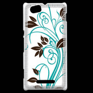 Coque Sony Xperia M motif floral bleu clair