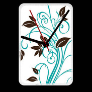 Grande pendule murale motif floral bleu clair