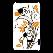 Coque Sony Xperia Typo motif floral marron