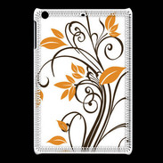 Coque iPadMini motif floral marron