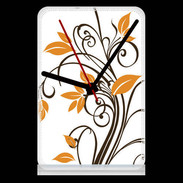 Pendule de bureau motif floral marron