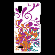 Coque LG Optimus L9 motif floral orange