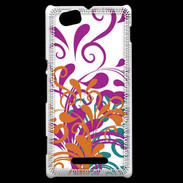 Coque Sony Xperia M motif floral orange