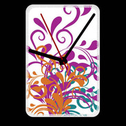 Grande pendule murale motif floral orange