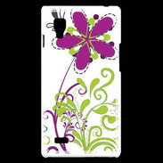 Coque LG Optimus L9 motif floral vert