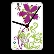Grande pendule murale motif floral vert