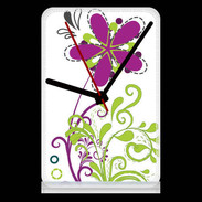 Pendule de bureau motif floral vert