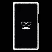 Coque LG Optimus L9 moustache noir & blanc