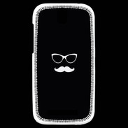 Coque HTC One SV moustache noir & blanc
