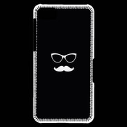 Coque Blackberry Z10 moustache noir & blanc