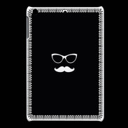 Coque iPadMini moustache noir & blanc
