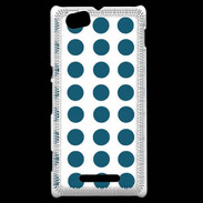 Coque Sony Xperia M pois bleu foncé