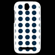 Coque HTC One SV pois bleu marine