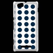 Coque Sony Xperia M pois bleu marine