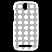 Coque HTC One SV pois gris & blanc