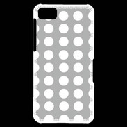 Coque Blackberry Z10 pois gris & blanc