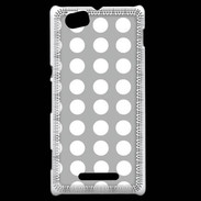 Coque Sony Xperia M pois gris & blanc