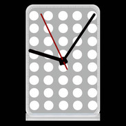 Pendule de bureau pois gris & blanc