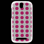 Coque HTC One SV pois gris & framboise