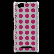 Coque Sony Xperia M pois gris & framboise
