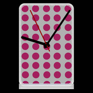 Pendule de bureau pois gris & framboise