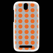 Coque HTC One SV pois gris & orange