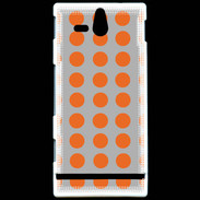 Coque Sony Xperia U pois gris & orange