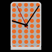 Pendule de bureau pois gris & orange