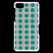 Coque Blackberry Z10 pois gris & turquoise
