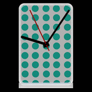 Pendule de bureau pois gris & turquoise