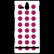 Coque Sony Xperia U pois magenta
