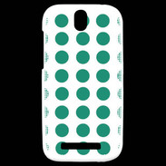 Coque HTC One SV pois vert d'eau