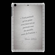 Coque iPadMini Portrait Ame Gris Citation Oscar Wilde