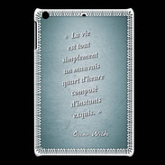Coque iPadMini Quart d'heure Turquoise Citation Oscar Wilde