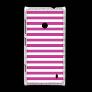 Coque Nokia Lumia 520 rayures blanches et roses