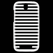 Coque HTC One SV rayures noires et blanches