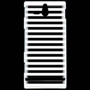 Coque Sony Xperia U rayures noires et blanches