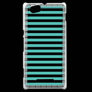 Coque Sony Xperia M rayures noires et bleues