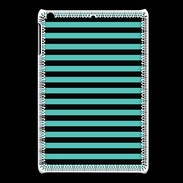 Coque iPadMini rayures noires et bleues