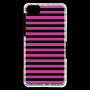 Coque Blackberry Z10 rayures noires et roses