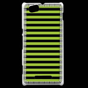 Coque Sony Xperia M rayures noires et vertes