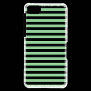 Coque Blackberry Z10 rayures vert d'eau et noires